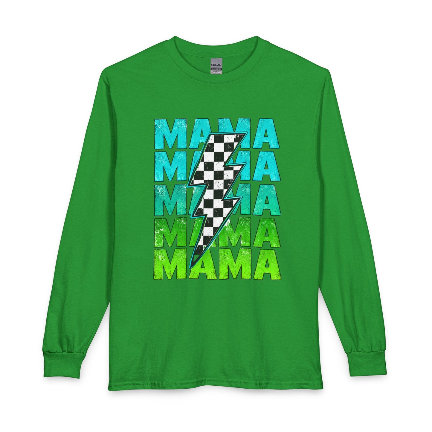 Mama Checkered Lightning Bolt Graphic T-Shirt | Game Day Sports Mom Tee