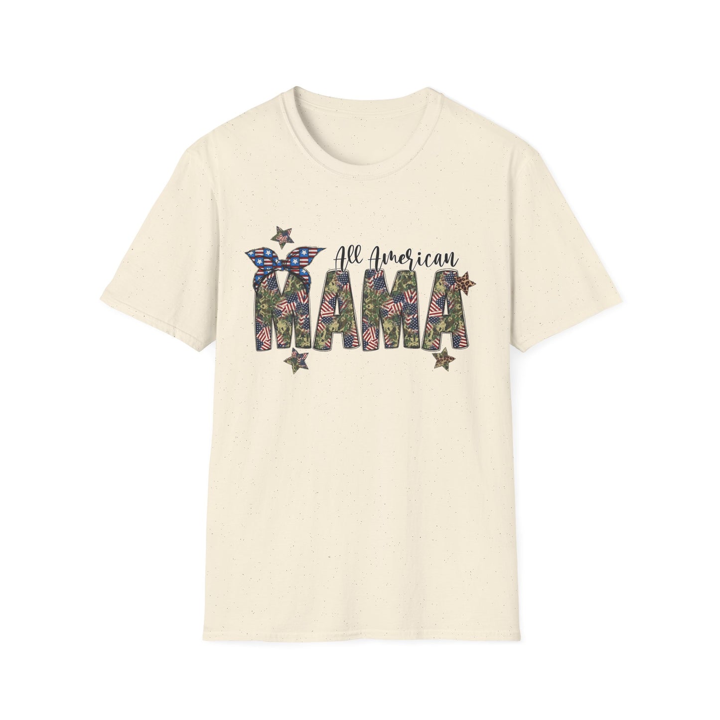 All American Mama T-Shirt — Patriotic Floral USA Mom Tee