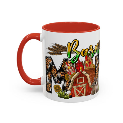 Barn MOM Coffee Mug — Leopard Print Farmhouse Accent Mug (11/15 oz)