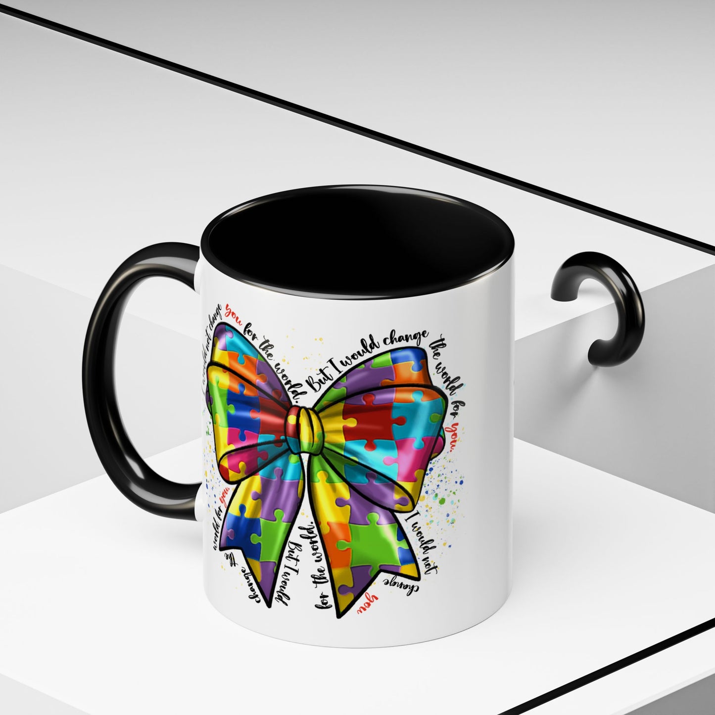 Autism Awareness Puzzle Ribbon Coffee Mug (11/15oz)