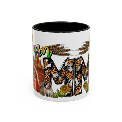 Barn MOM Coffee Mug — Leopard Print Farmhouse Accent Mug (11/15 oz)