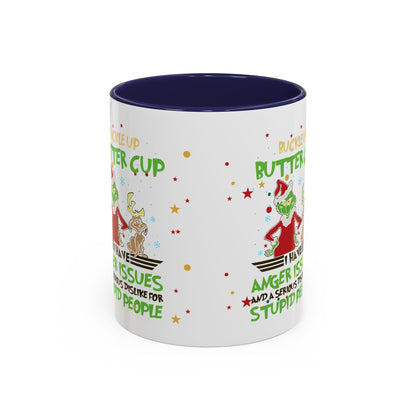 Funny Grinch Christmas Coffee Mug – "I Have Anger Issues" Holiday Accent Mug