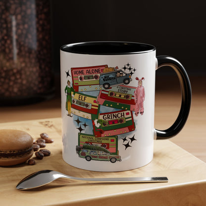Christmas Movie Collage Coffee Mug – Home Alone, Elf & Grinch Accent Mug