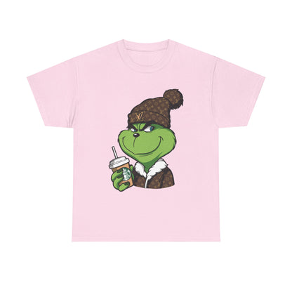 Grinch Winter Beanie Tee — Cozy Holiday Grinch with Hot Cocoa T-Shirt