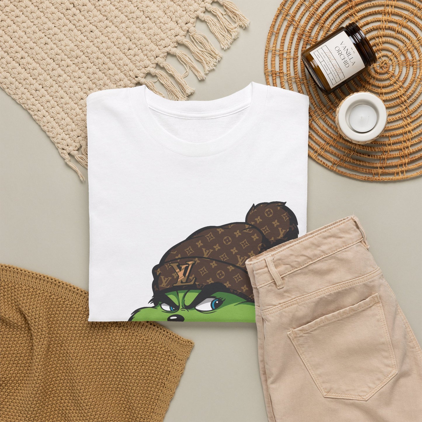 Grinch Winter Beanie Tee — Cozy Holiday Grinch with Hot Cocoa T-Shirt