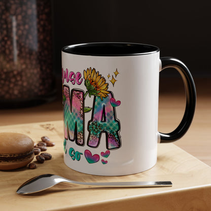 Coffee Mug — "Because Mama Said So" Colorful Sunflower Accent Mug (11/15oz)