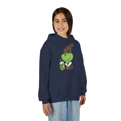 Youth Hoodie — Cozy Frog in Winter Beanie | Cute Kids' Holiday Sweatshirt