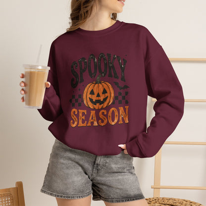 Spooky Season Sweatshirt — Pumpkin Jack-O'-Lantern Halloween Crewneck
