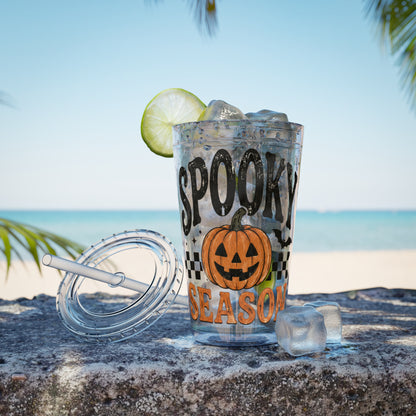 Spooky Season 16oz Tumbler with Straw — Halloween Pumpkin Travel Cup