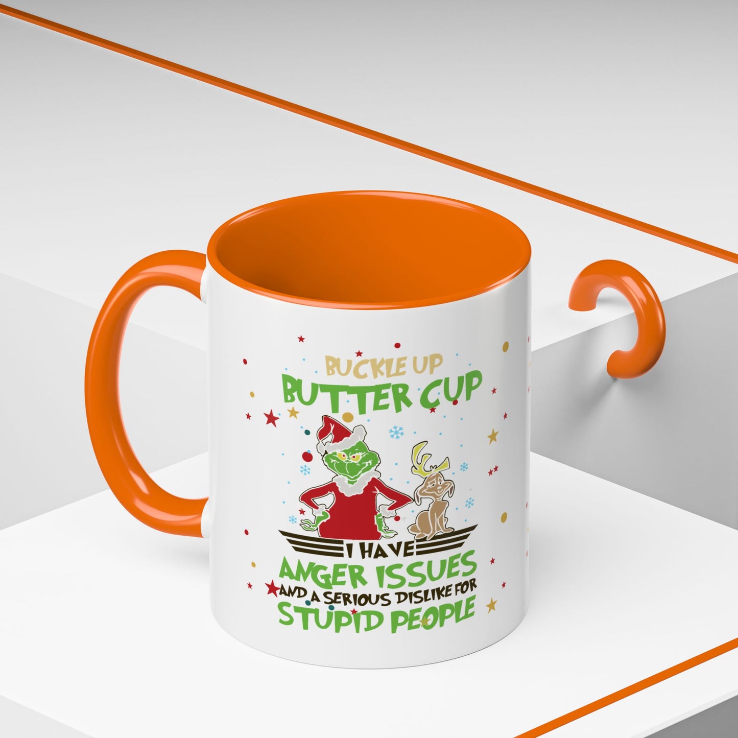 Funny Grinch Christmas Coffee Mug – "I Have Anger Issues" Holiday Accent Mug