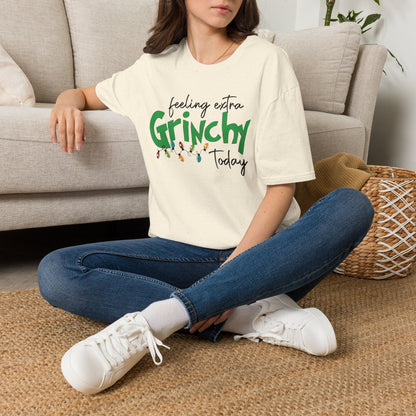 Feeling Extra Grinchy Today T-Shirt — Funny Holiday Christmas Tee with Lights