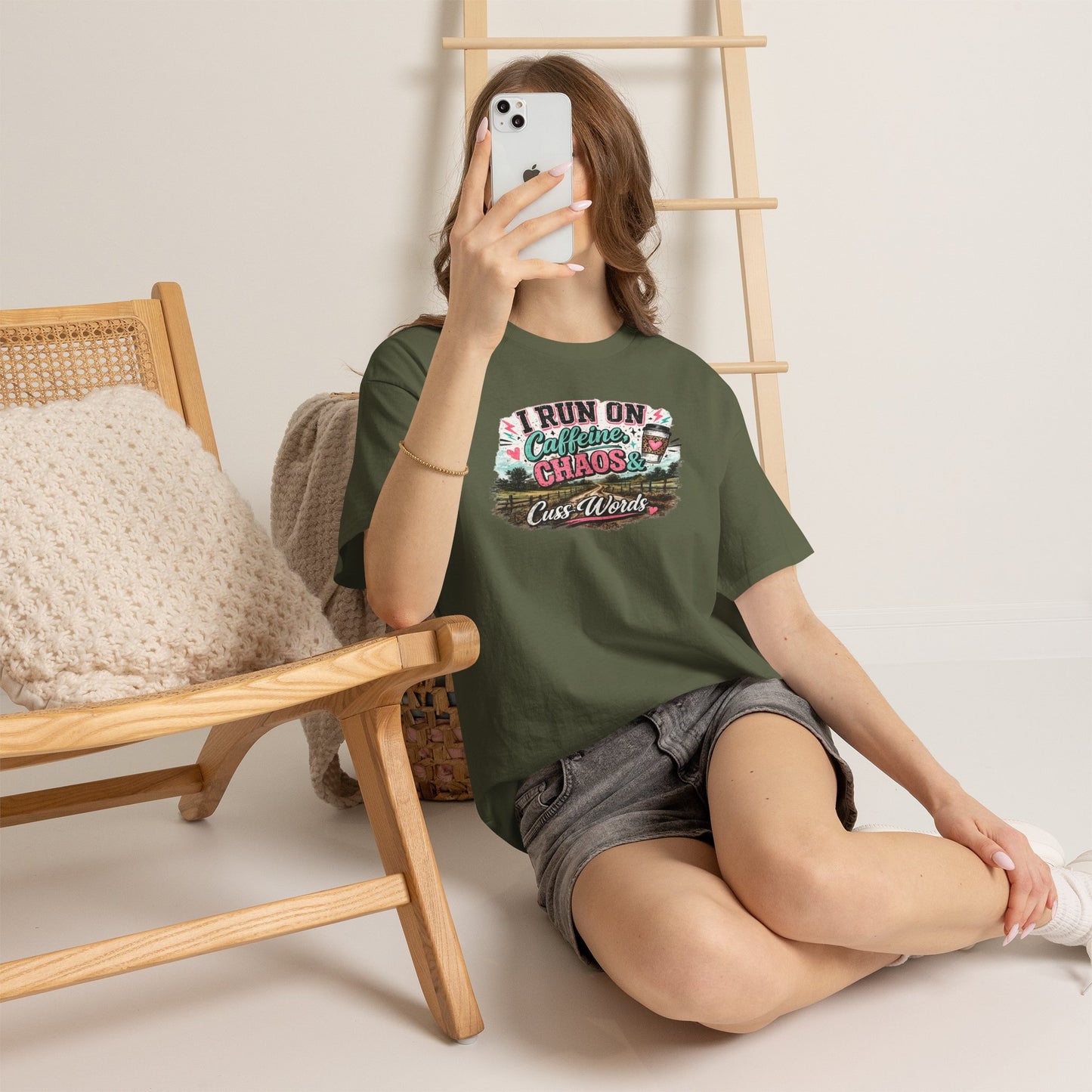 “I Run on Caffeine, Chaos & Cuss Words” Graphic Tee