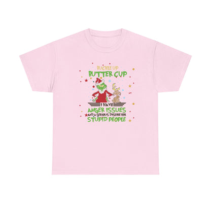 Grinch Christmas Tee — "I Have Anger Issues" Funny Holiday Shirt