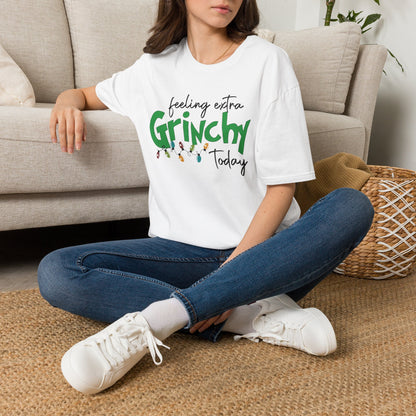 Feeling Extra Grinchy Today T-Shirt — Funny Holiday Christmas Tee with Lights