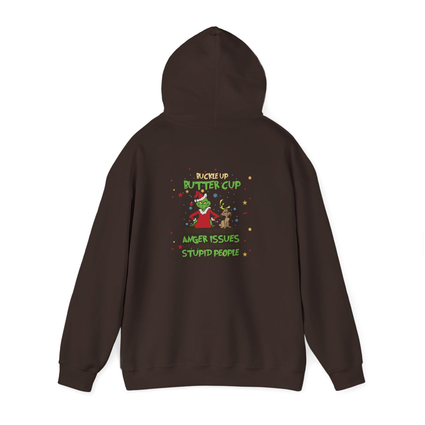Grinch Christmas Hoodie — “Back the F Up Buttercup” Funny Holiday Sweatshirt
