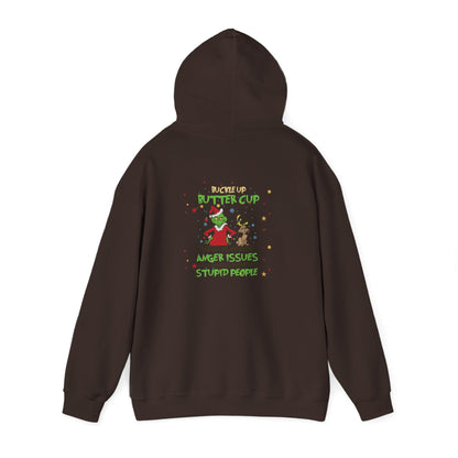 Grinch Christmas Hoodie — “Back the F Up Buttercup” Funny Holiday Sweatshirt