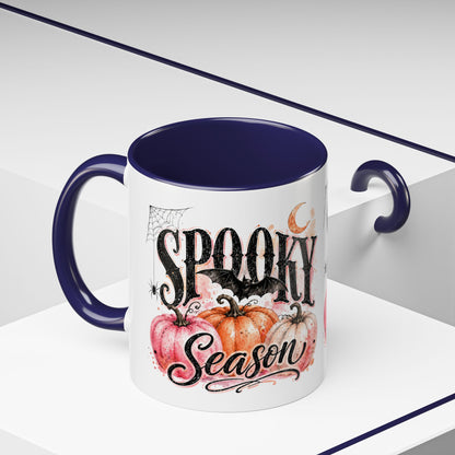 Spooky Season Accent Coffee Mug — Halloween Pumpkin & Moon Design (11/15oz)