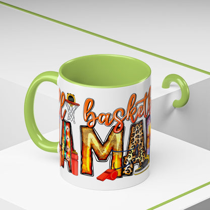 Basketball Mom Accent Coffee Mug – Colorful Sports Mom Gift (11/15oz)