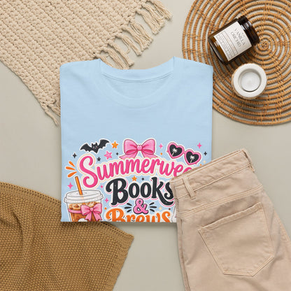 Books & Brews Tee — "Summerween" Cute Halloween Reading Shirt