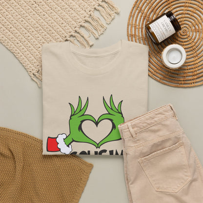Cousin Crew T-Shirt — Fun Grinch Hands Heart Family Tee