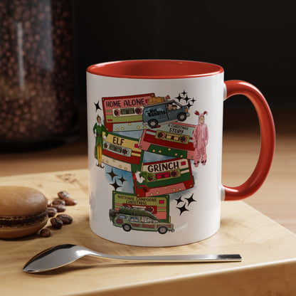 Christmas Movie Collage Coffee Mug – Home Alone, Elf & Grinch Accent Mug