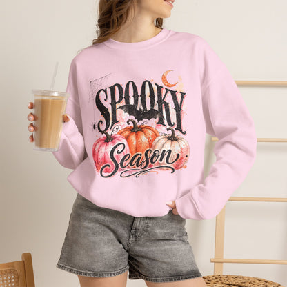 "Spooky Season" Pumpkin Halloween Graphic Crewneck Sweatshirt