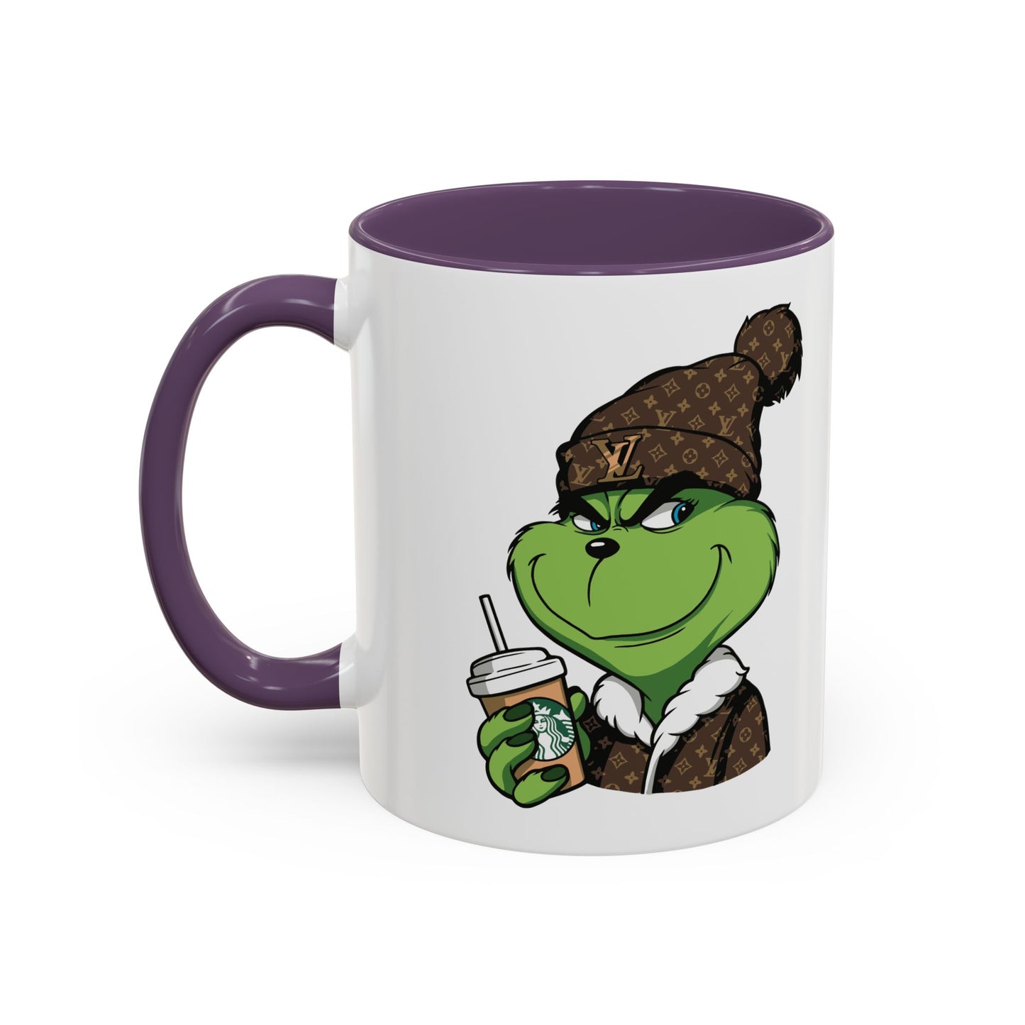 Grinch Luxury Winter Coffee Mug – Designer Beanie & Holiday Drink Cartoon (11/15oz)