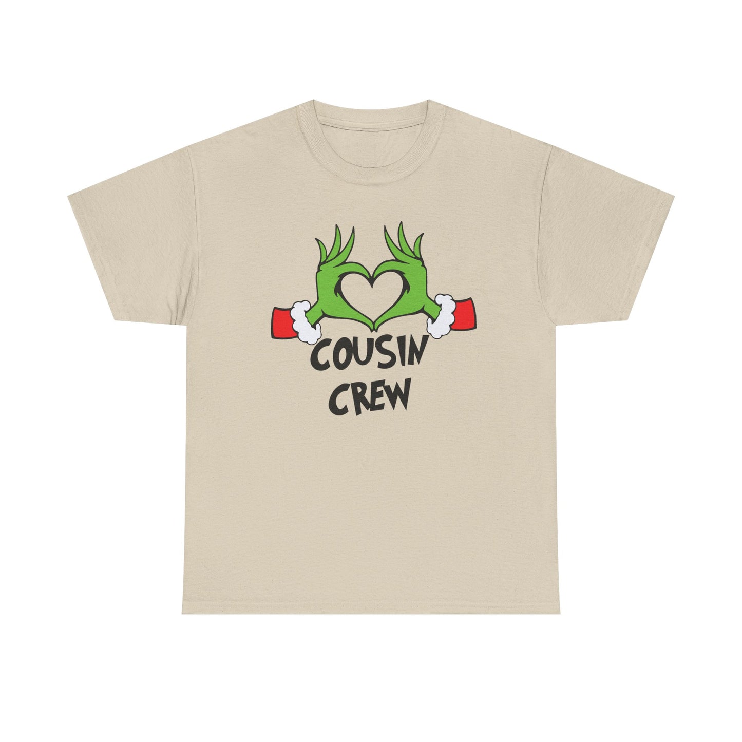 Cousin Crew T-Shirt — Fun Grinch Hands Heart Family Tee