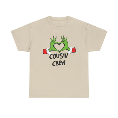 Cousin Crew T-Shirt — Fun Grinch Hands Heart Family Tee