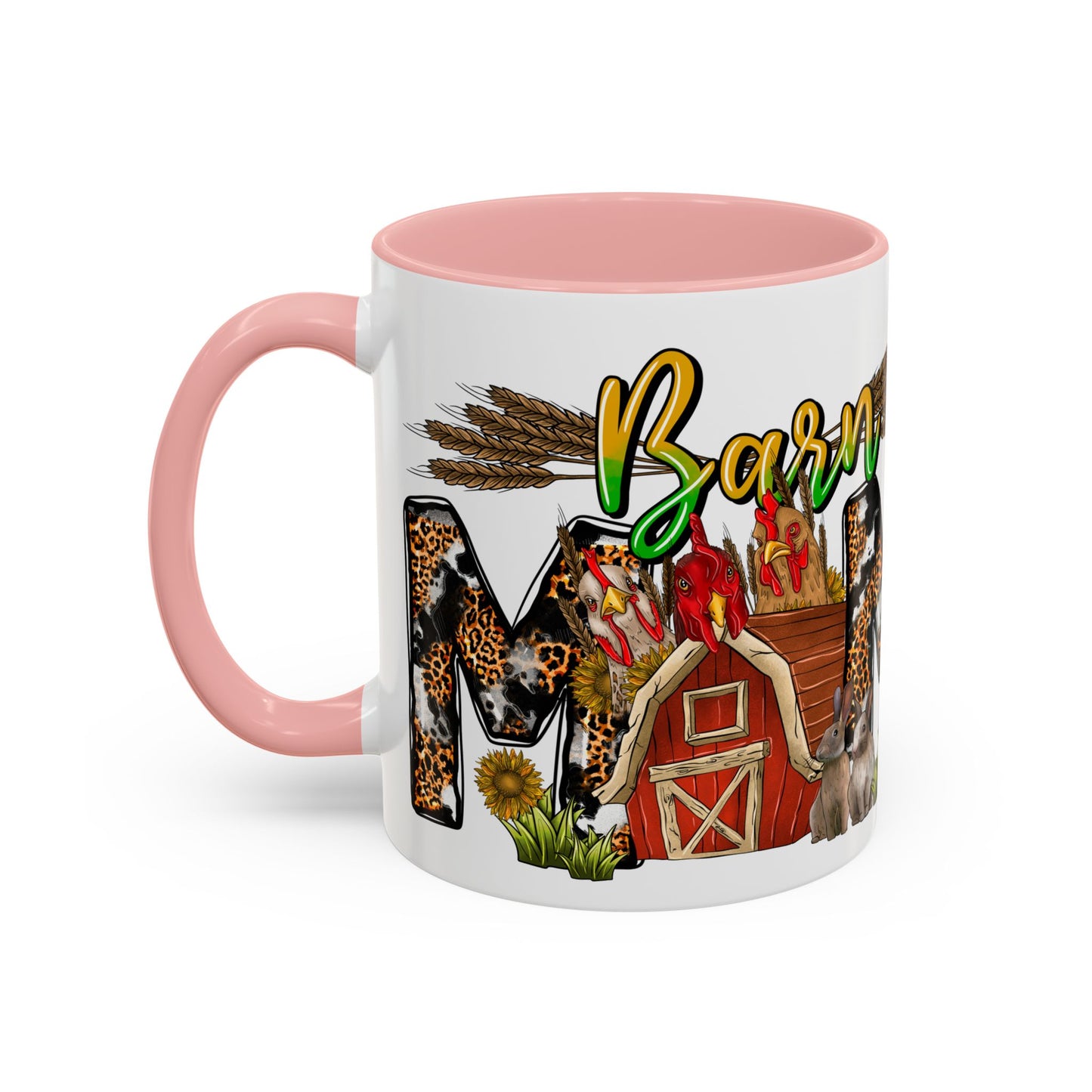 Barn MOM Coffee Mug — Leopard Print Farmhouse Accent Mug (11/15 oz)