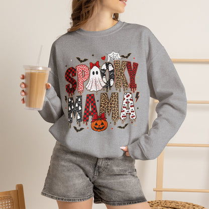 Spooky Mama Sweatshirt — Cute Halloween Ghosts & Pumpkin Graphic