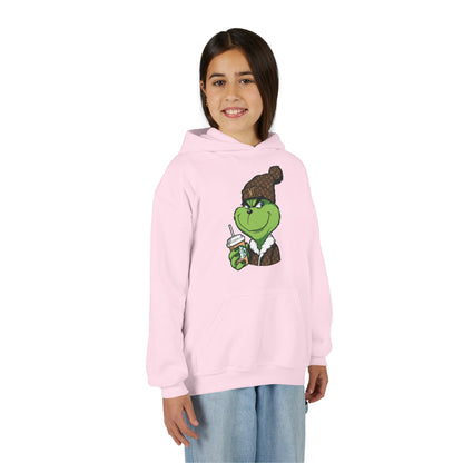Youth Hoodie — Cozy Frog in Winter Beanie | Cute Kids' Holiday Sweatshirt