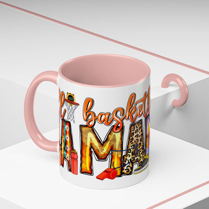 Basketball Mom Accent Coffee Mug – Colorful Sports Mom Gift (11/15oz)