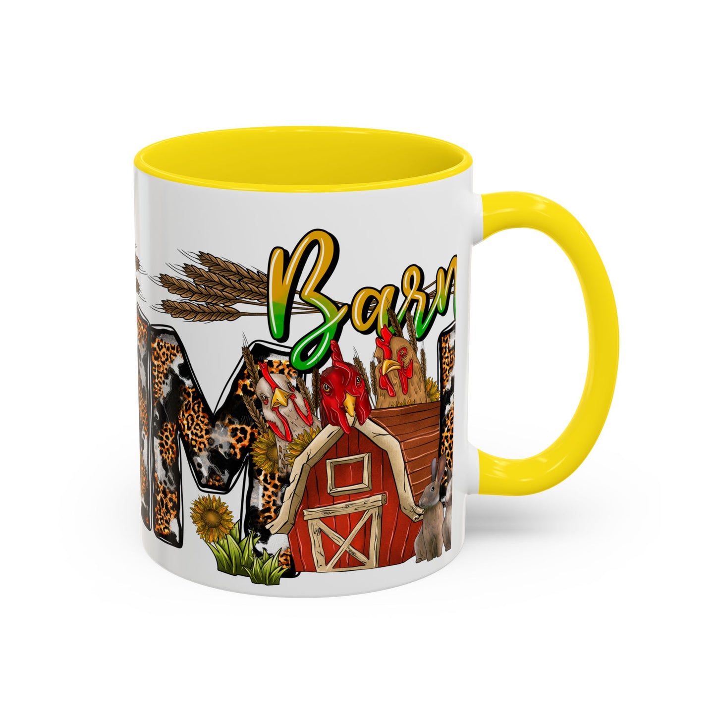 Barn MOM Coffee Mug — Leopard Print Farmhouse Accent Mug (11/15 oz)