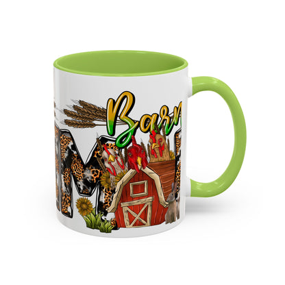 Barn MOM Coffee Mug — Leopard Print Farmhouse Accent Mug (11/15 oz)
