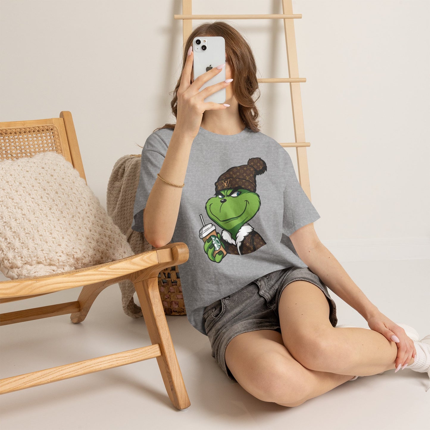 Grinch Winter Beanie Tee — Cozy Holiday Grinch with Hot Cocoa T-Shirt
