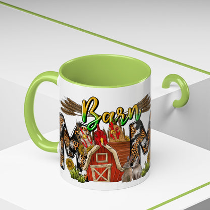 Barn MOM Coffee Mug — Leopard Print Farmhouse Accent Mug (11/15 oz)