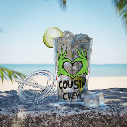 Tumbler — Cousin Crew Holiday Grinch Hands 16oz Straw Cup