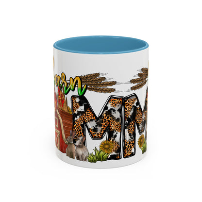 Barn MOM Coffee Mug — Leopard Print Farmhouse Accent Mug (11/15 oz)