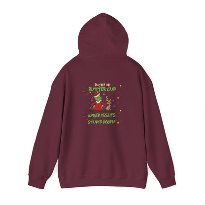 Grinch Christmas Hoodie — “Back the F Up Buttercup” Funny Holiday Sweatshirt
