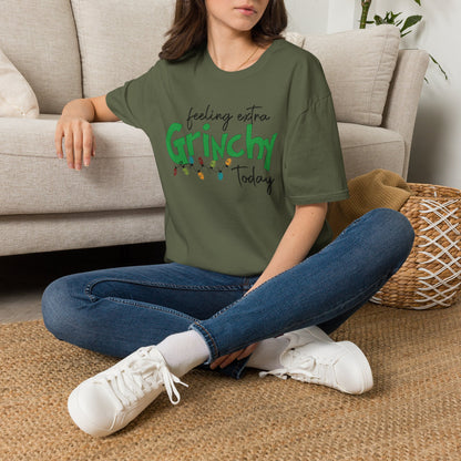 Feeling Extra Grinchy Today T-Shirt — Funny Holiday Christmas Tee with Lights