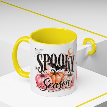 Spooky Season Accent Coffee Mug — Halloween Pumpkin & Moon Design (11/15oz)