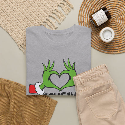 Cousin Crew T-Shirt — Fun Grinch Hands Heart Family Tee