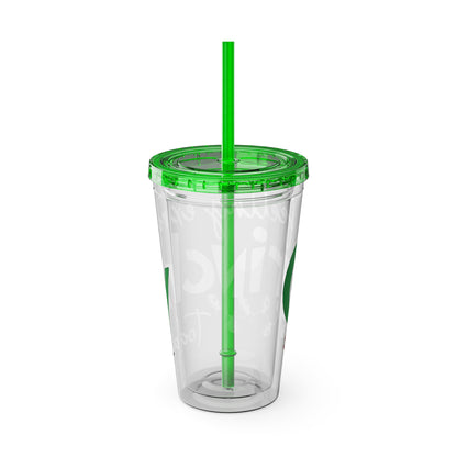 Grinch Quote Tumbler - 16oz Clear Straw Cup (Feeling Extra Grinchy)