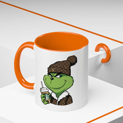 Grinch Luxury Winter Coffee Mug – Designer Beanie & Holiday Drink Cartoon (11/15oz)