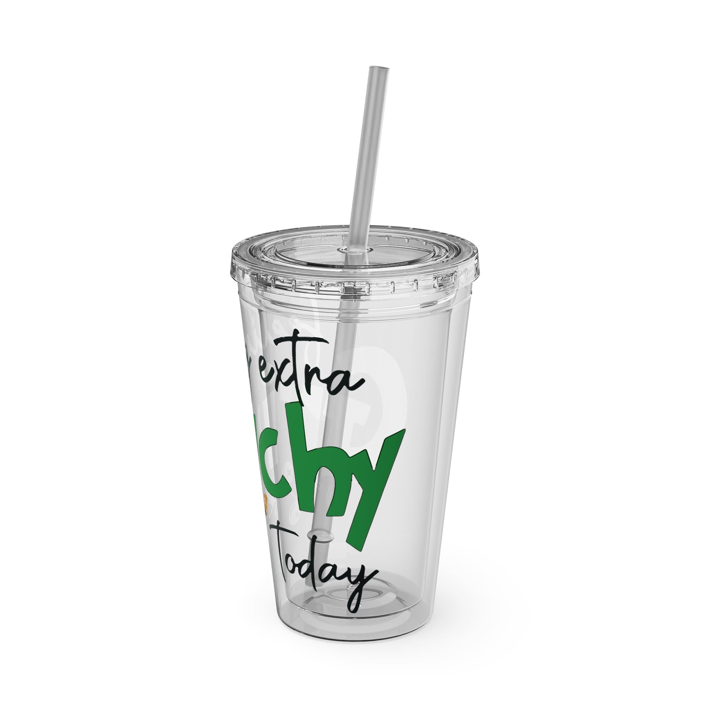 Grinch Quote Tumbler - 16oz Clear Straw Cup (Feeling Extra Grinchy)