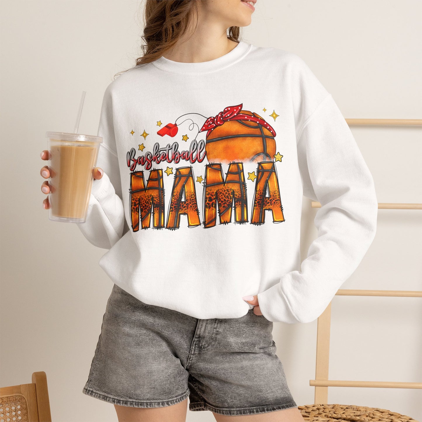 Basketball Mama Sweatshirt — Women's Basketball Mom Crewneck