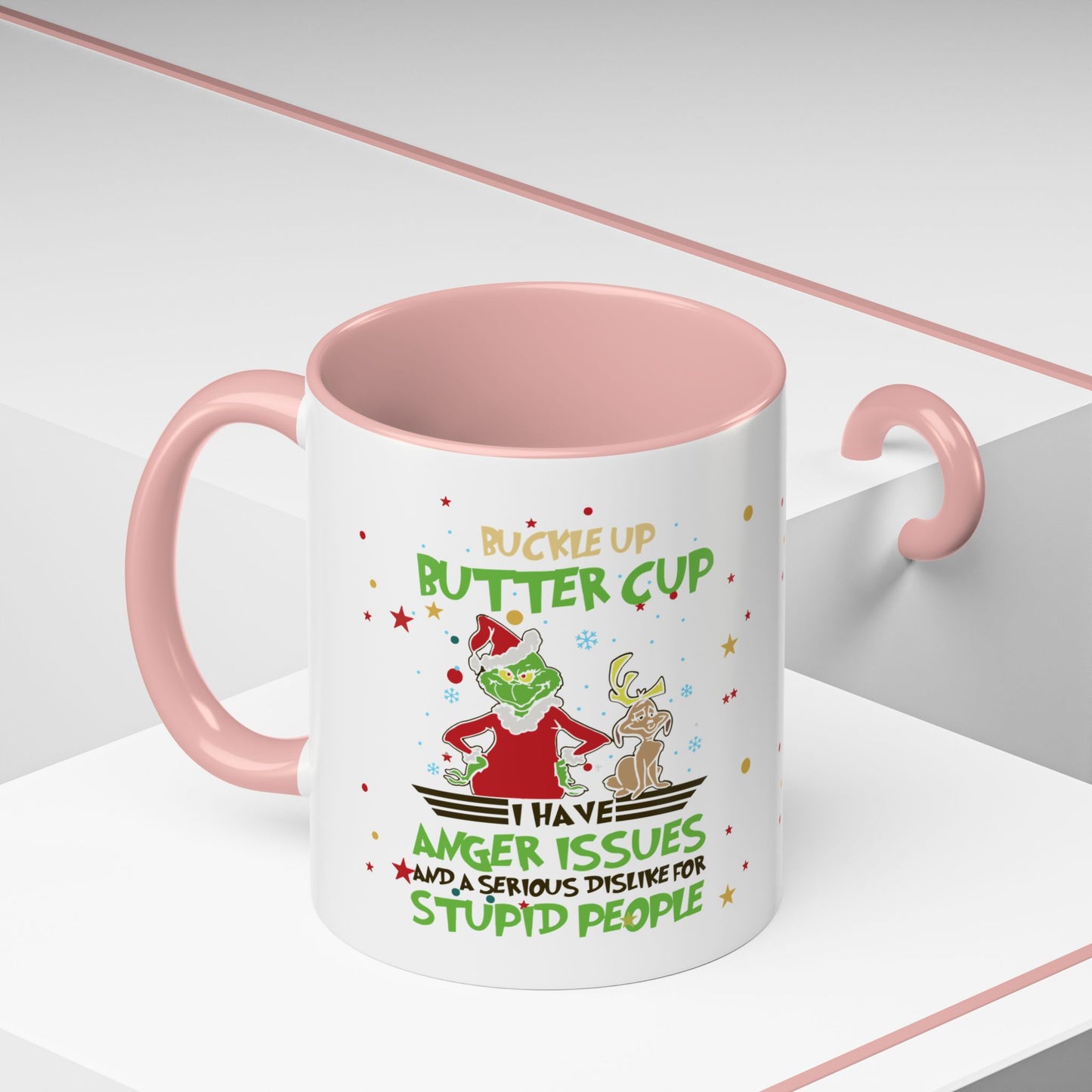 Funny Grinch Christmas Coffee Mug – "I Have Anger Issues" Holiday Accent Mug